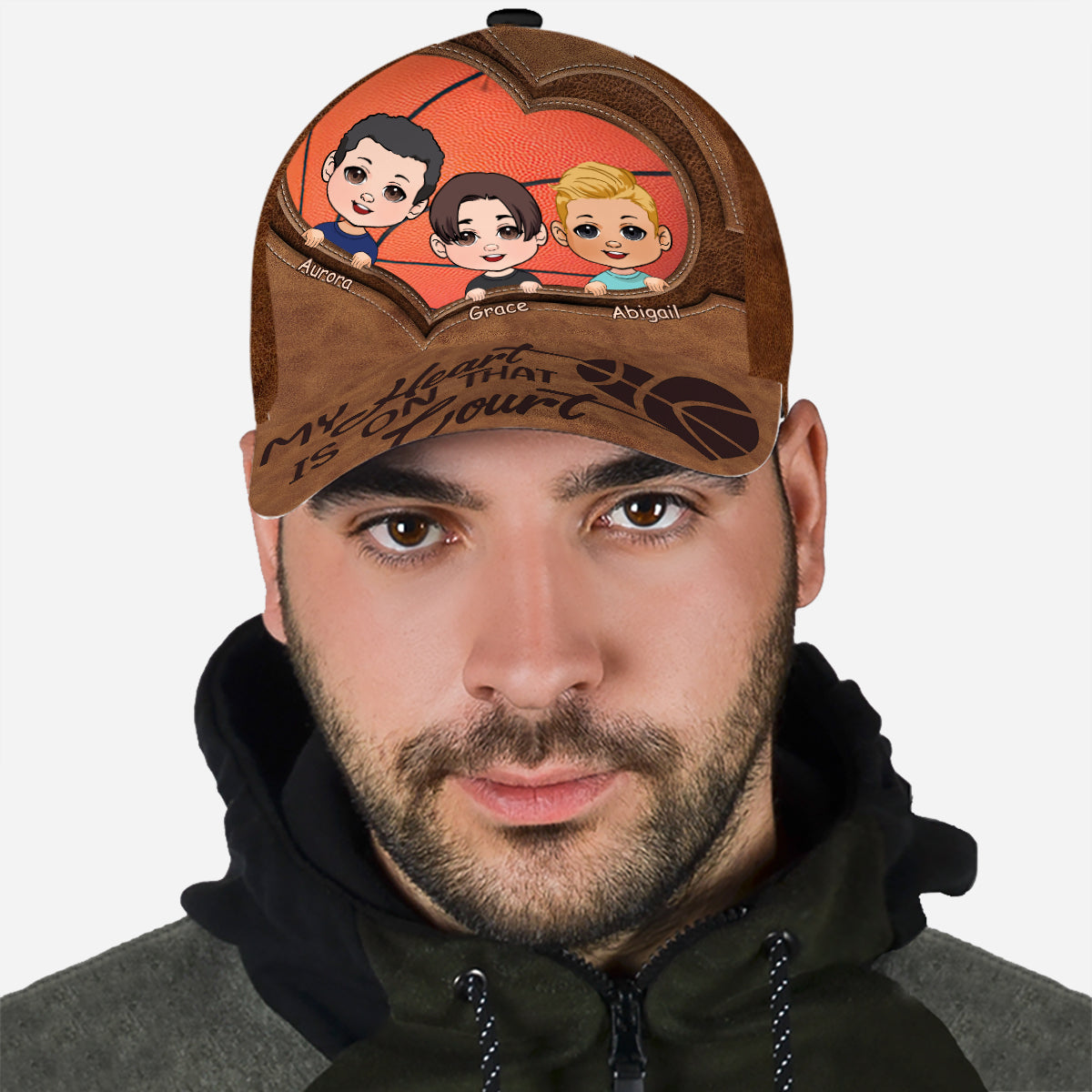 My Heart Is On That Court - Personalized Basketball Classic Cap