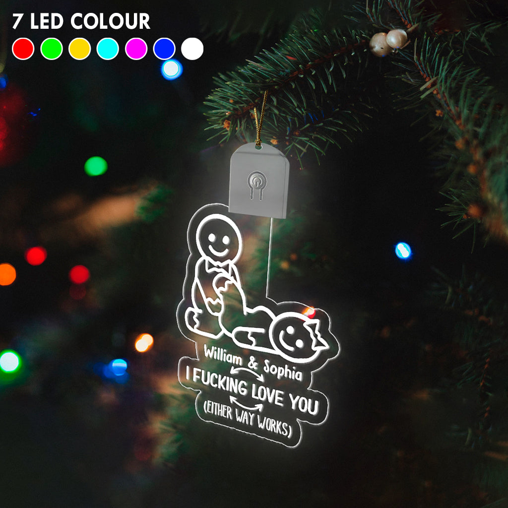 I Love You Naughty Ginger Bread - gift for wife, husband, boyfriend, girlfriend - Personalized Shaped Led Acrylic Ornament