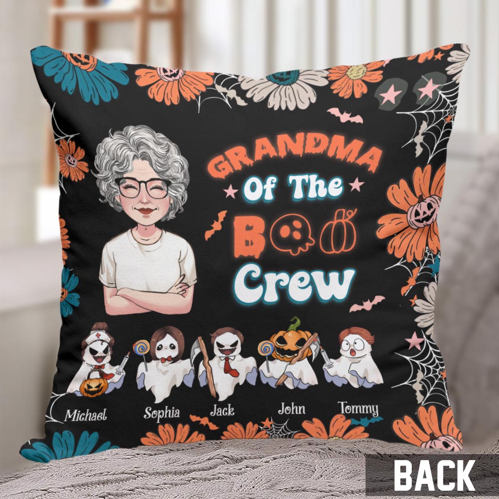 Grandma Of The Boo Crew - Personalized Grandma Throw Pillow