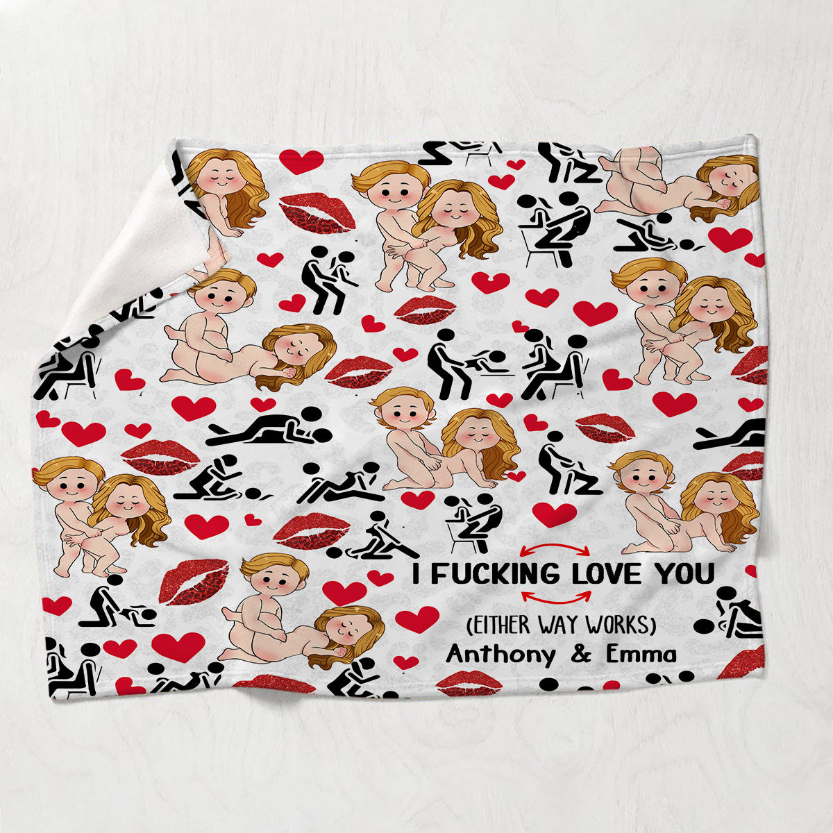 Ich liebe dich – Personalisierte Pärchendecke