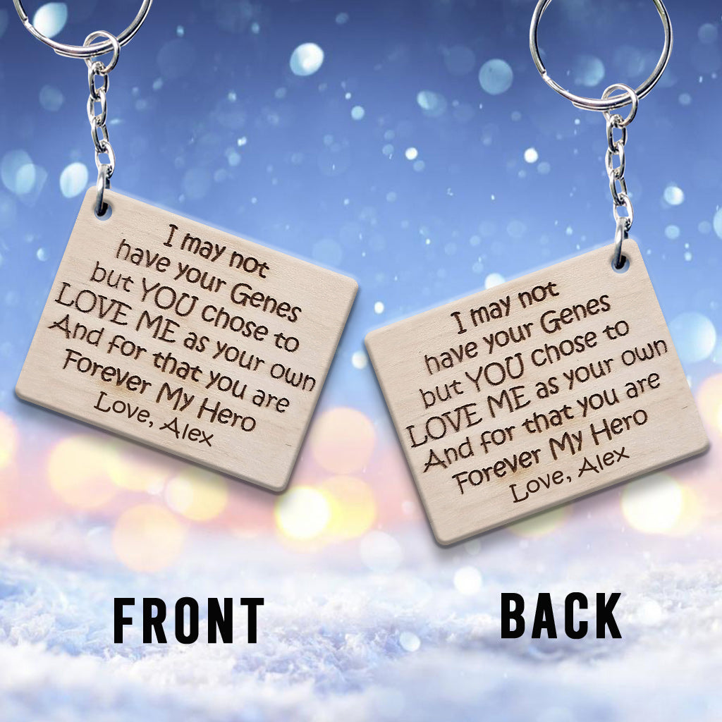 Ich habe vielleicht nicht deine Gene – Geschenk für Stiefväter – Personalisierter Schlüsselanhänger