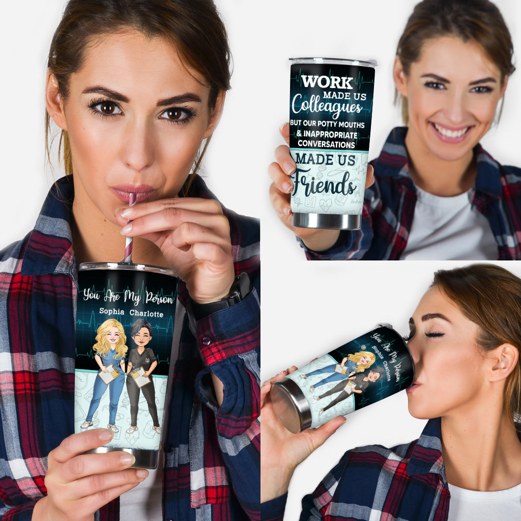 Die Arbeit hat uns zu Kollegen gemacht – personalisierter Krankenschwester-Trinkbecher