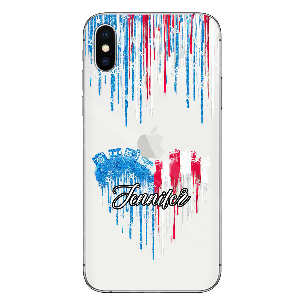 Liebe zur Fotografie – Personalisierte transparente Handyhülle für Fotografie