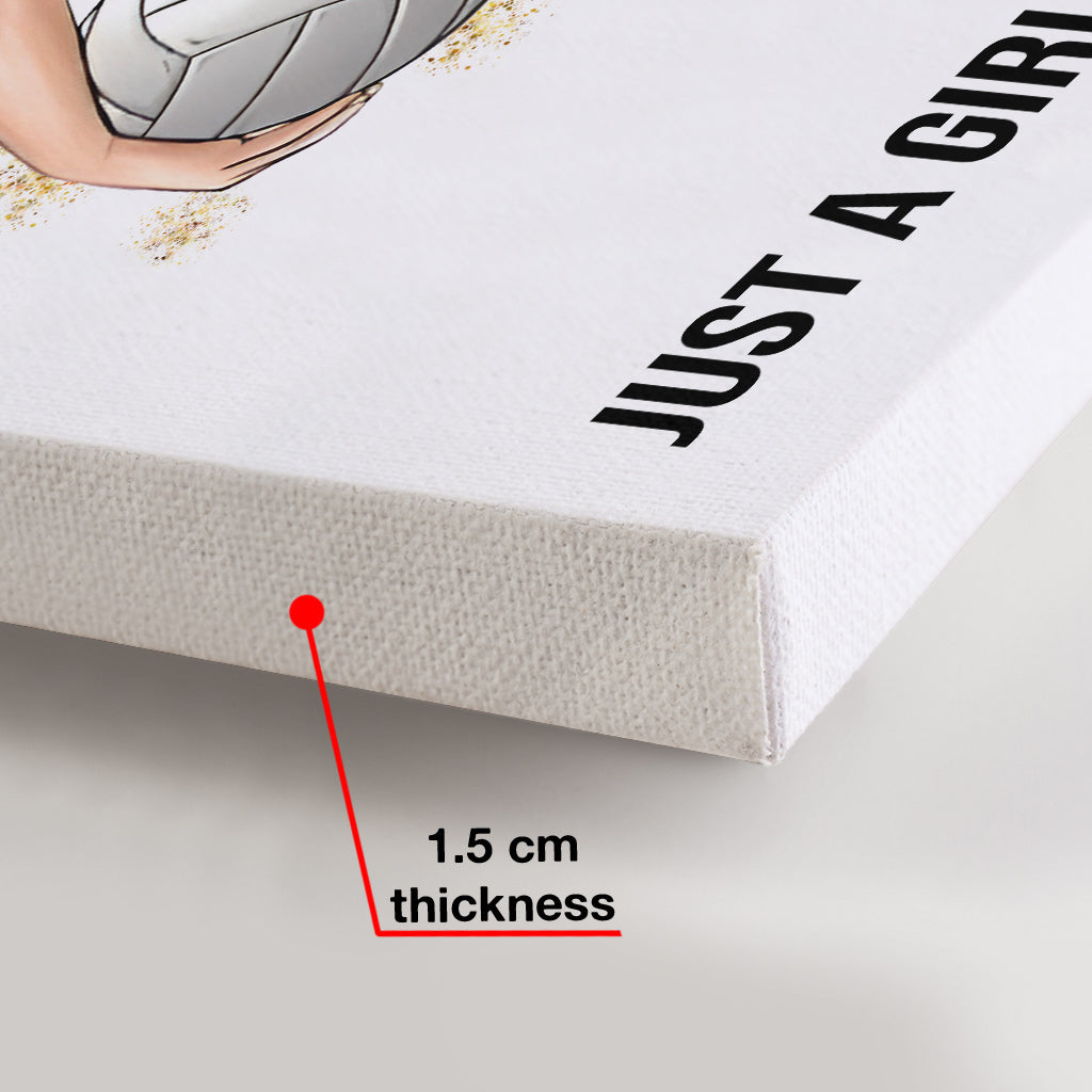 Einfach ein Mädchen, das Volleyball liebt – Personalisierte Volleyball-Leinwand und Poster
