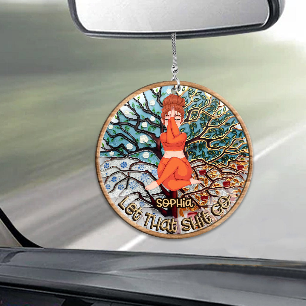 Let That Shit Go - Personalized Yoga Car Ornament