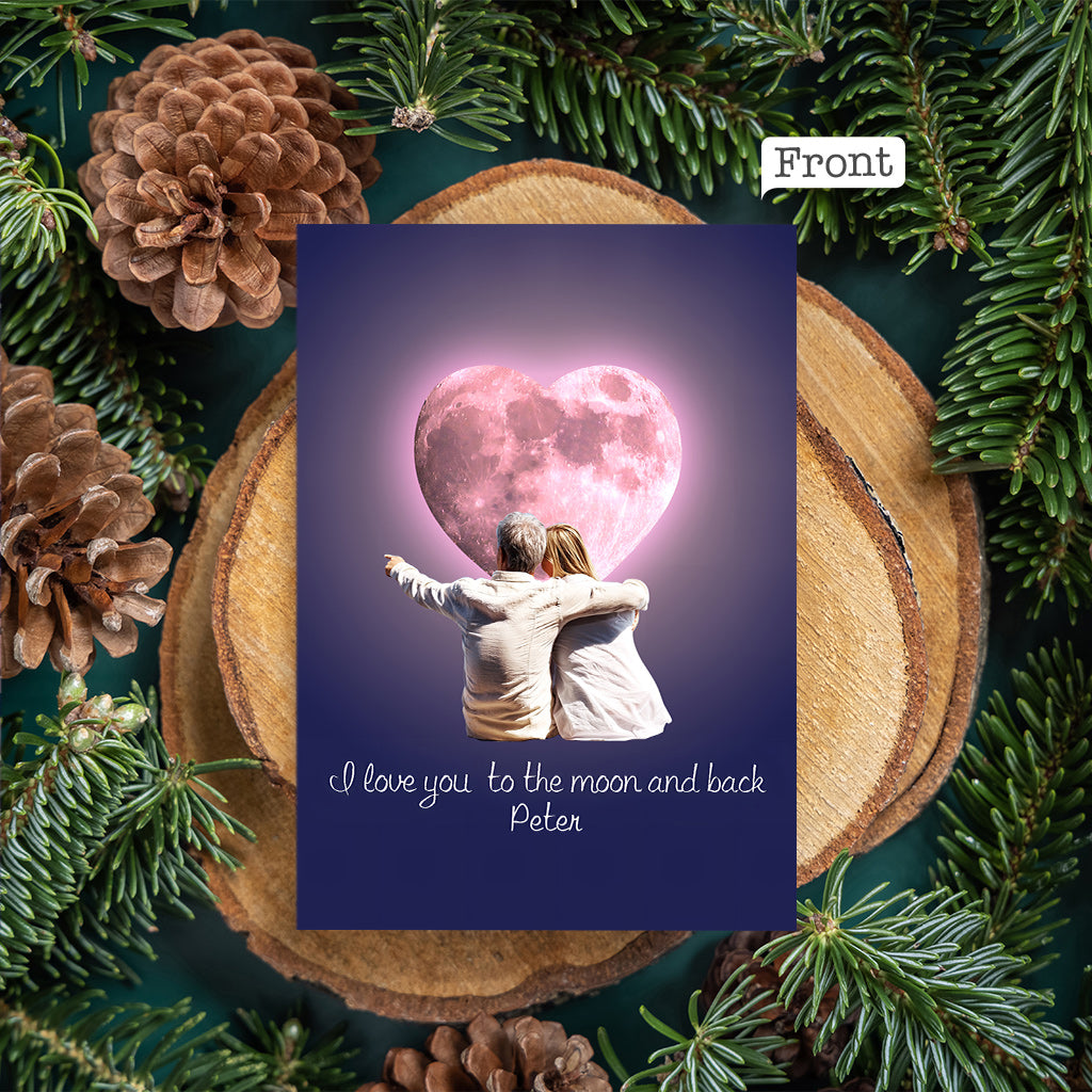 I Love You To The Moon & Back - Personalized QR Greeting Card