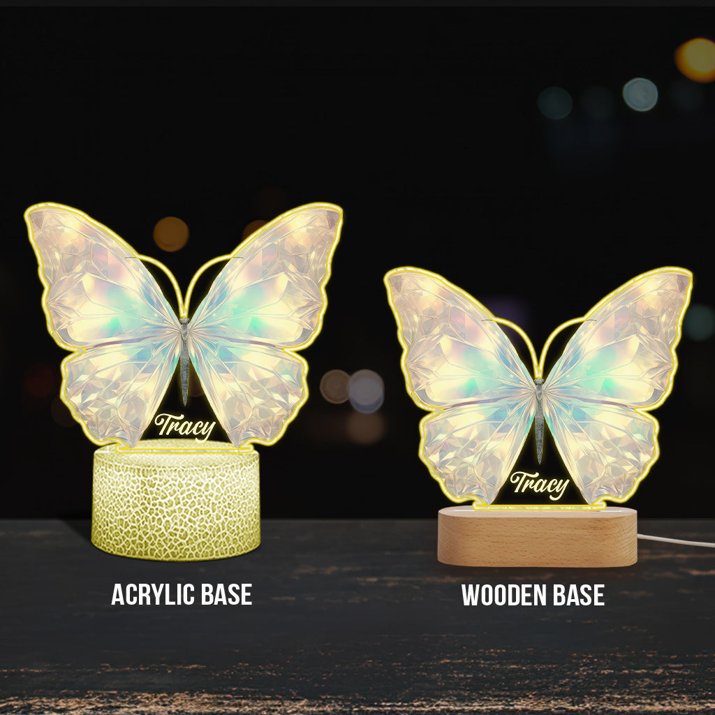 Beautiful Butterfly - Personalized Butterfly Shaped Plaque Light Base