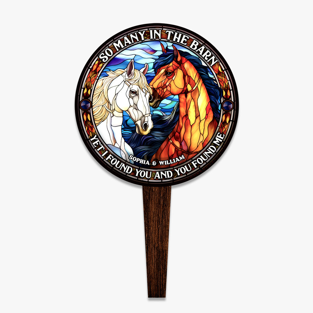So viele im Stall – Pferdegeschenk für Ehemann, Ehefrau, Freund, Freundin – Personalisiertes Acryl-Gartenschild