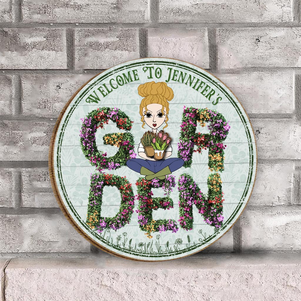 Welcome To My Garden - Personalized Gardening Interchangeable Seasonal Wood Sign
