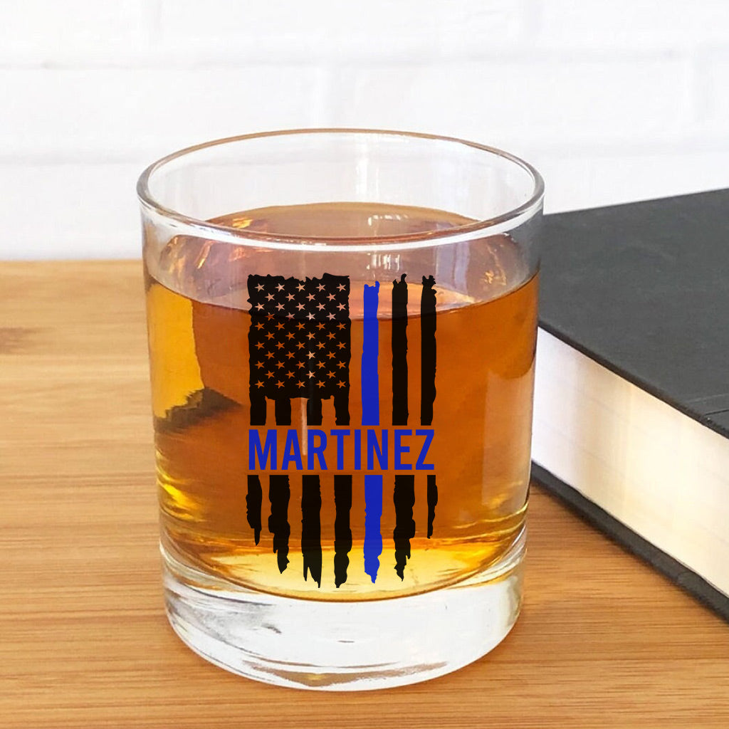 Police Officer - Personalized Police Officer Rock Glass
