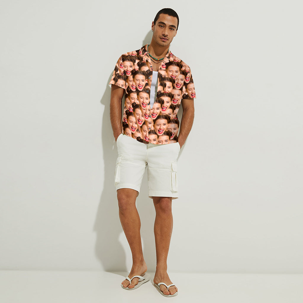 Hawaiihemd mit individuellem Gesicht – Geschenk für Freund, Freundin, Ehefrau, Ehemann, einfach jeden – Personalisiertes Hawaiihemd