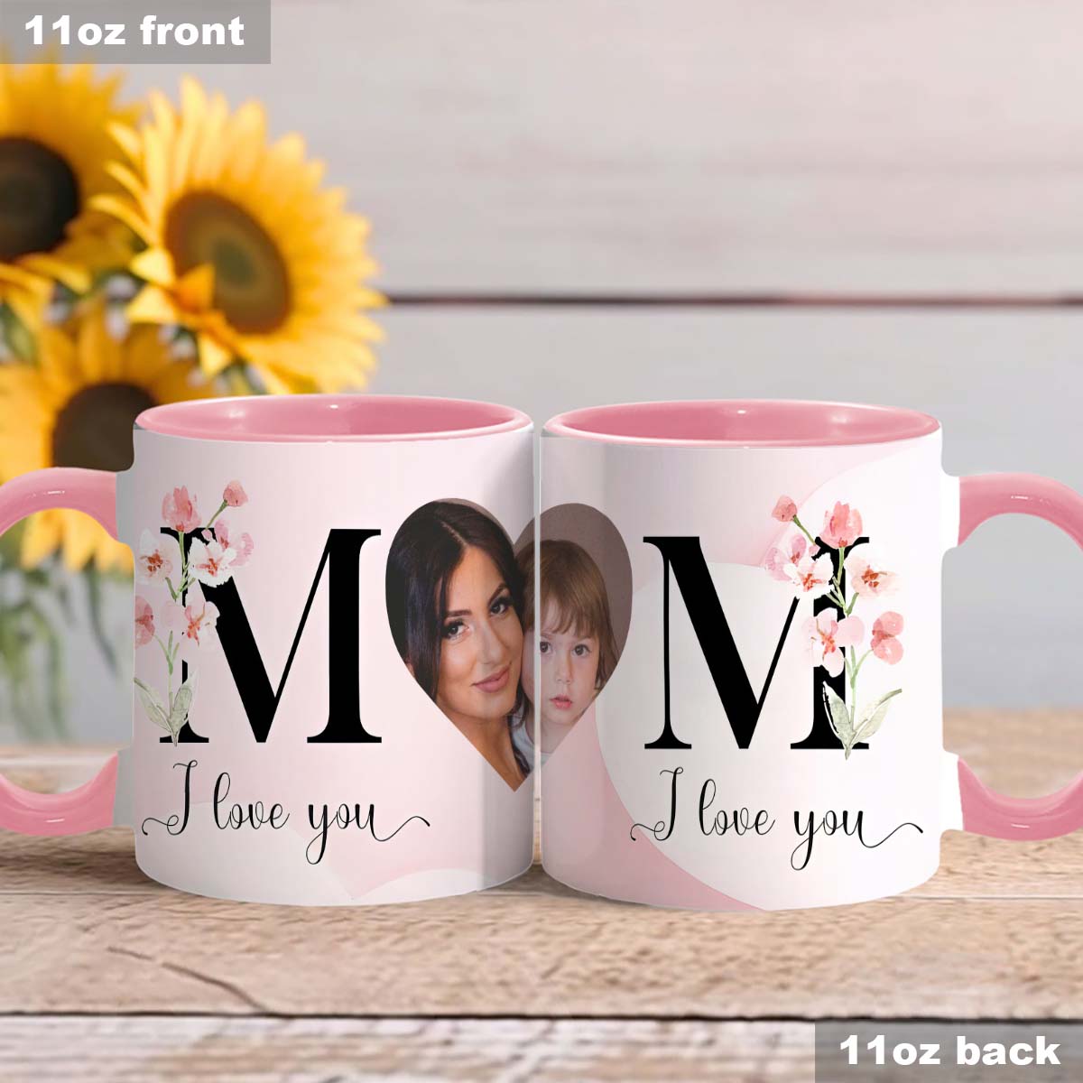 Ich liebe dich Mama - Personalisierte Tasse mit Muttermotiv