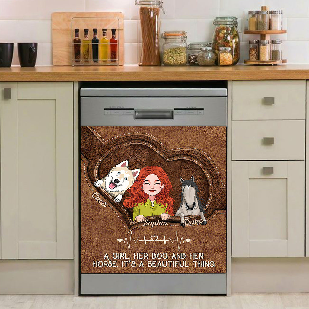 Positive Affirmationen Schmetterling – Personalisierter Geschirrspülerdeckel mit Schmetterlingsmotiv