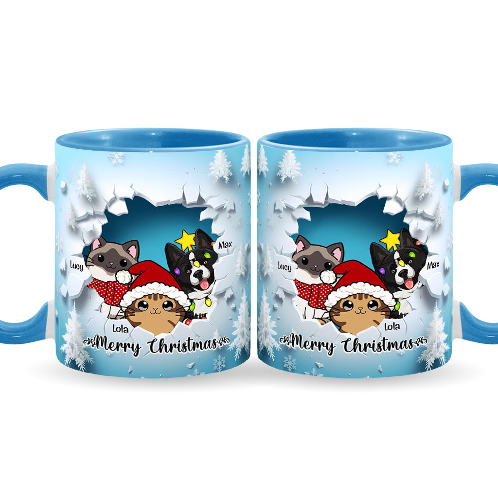 Meowy Christmas - Personalized Cat Accent Mug