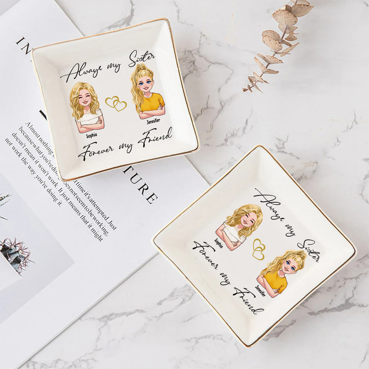 Immer meine Schwestern – Personalisierte Schmuckschale für Schwestern