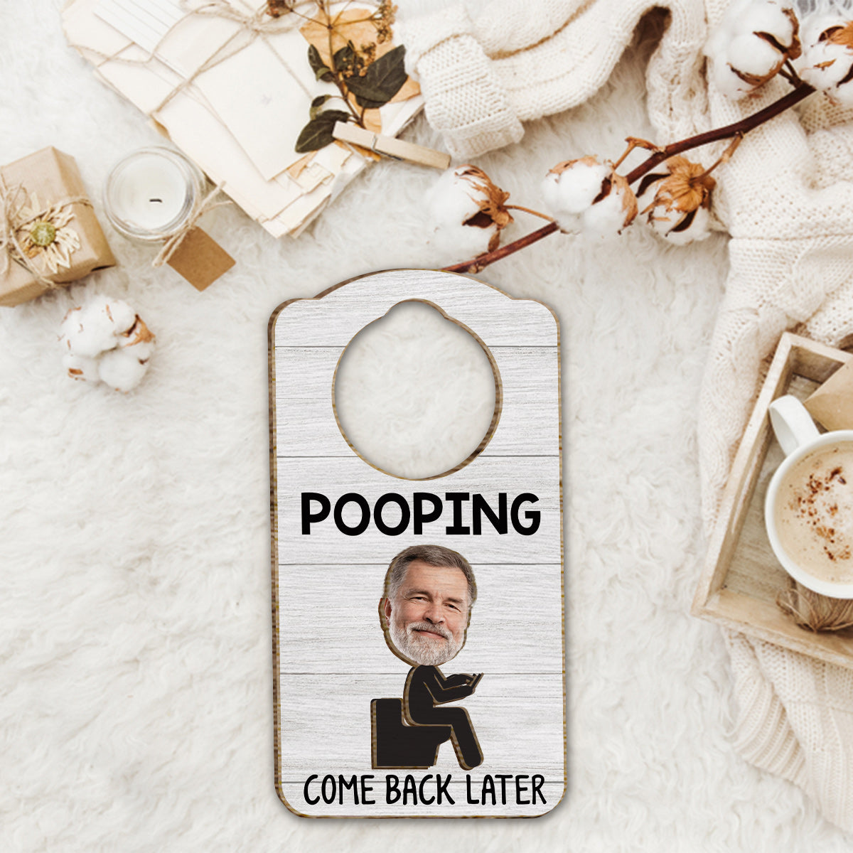 Lustiges Badezimmerschild – Personalisiertes zweilagiges Holzschild „Vater“ / Holzplakette