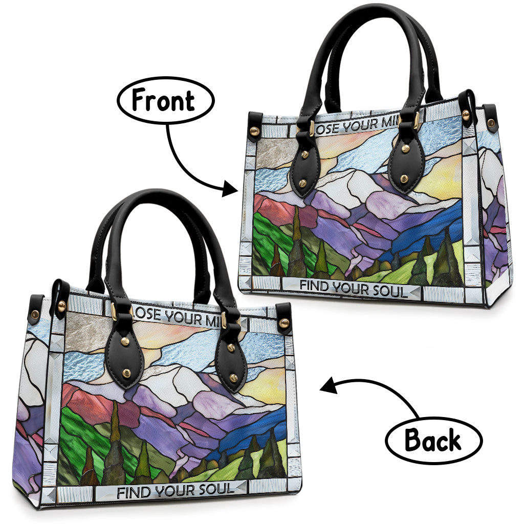 Verliere den Verstand – Wanderhandtasche aus Leder