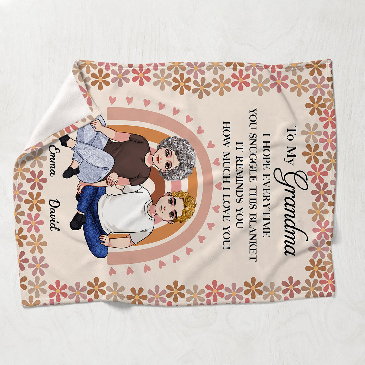 Wir hoffen, dass du dich jedes Mal, wenn du diese Decke kuschelst, daran erfreut – Geschenk für Mama, Oma – personalisierte Decke