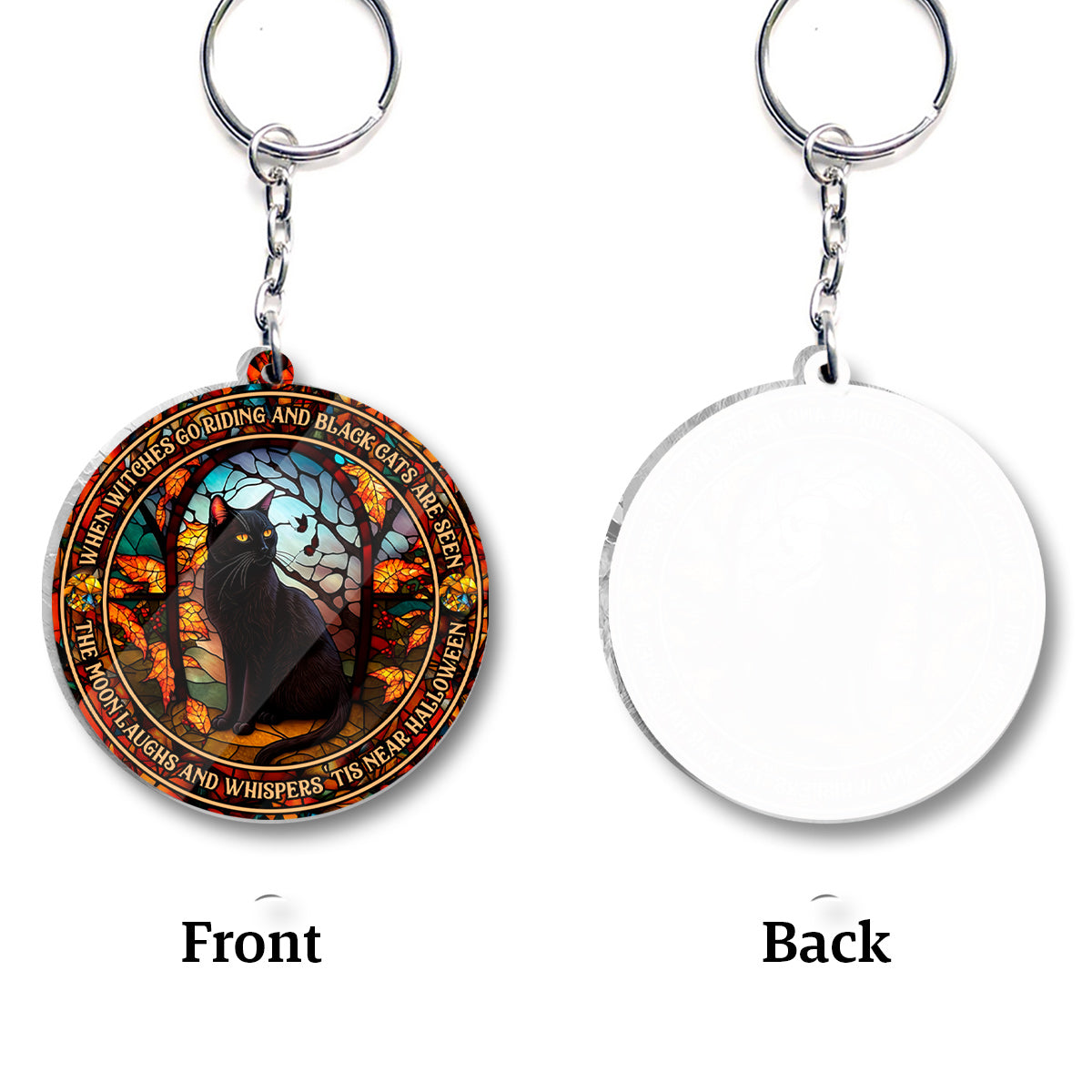 Wenn Hexen reiten und schwarze Katzen gesehen werden – Hexen-Schlüsselanhänger (einseitig)