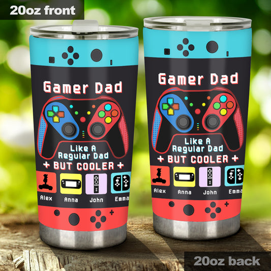 Gamer-Papa – Wie ein normaler Papa, nur viel cooler – Videospiel-Geschenk für Papa, Gamer – Personalisierter Trinkbecher