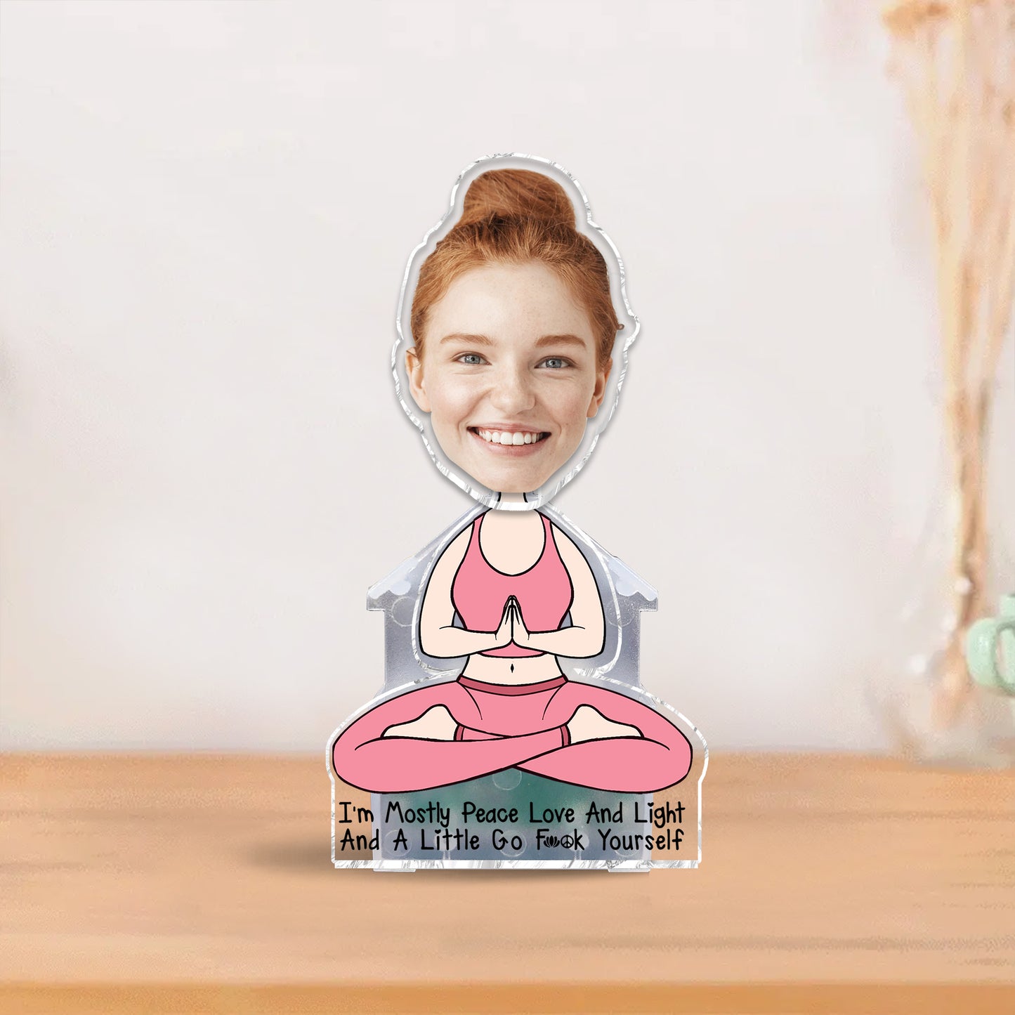 Ich bin vor allem Frieden, Liebe und Licht – personalisierte Yoga-Kopfschüttel-Geste