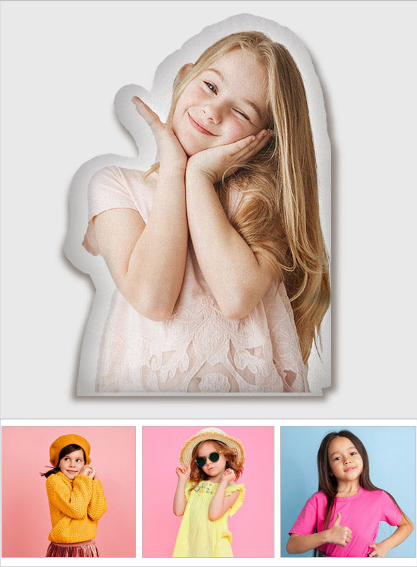 Individuell gestaltetes Kissen in Kinderform mit Fotomotiv