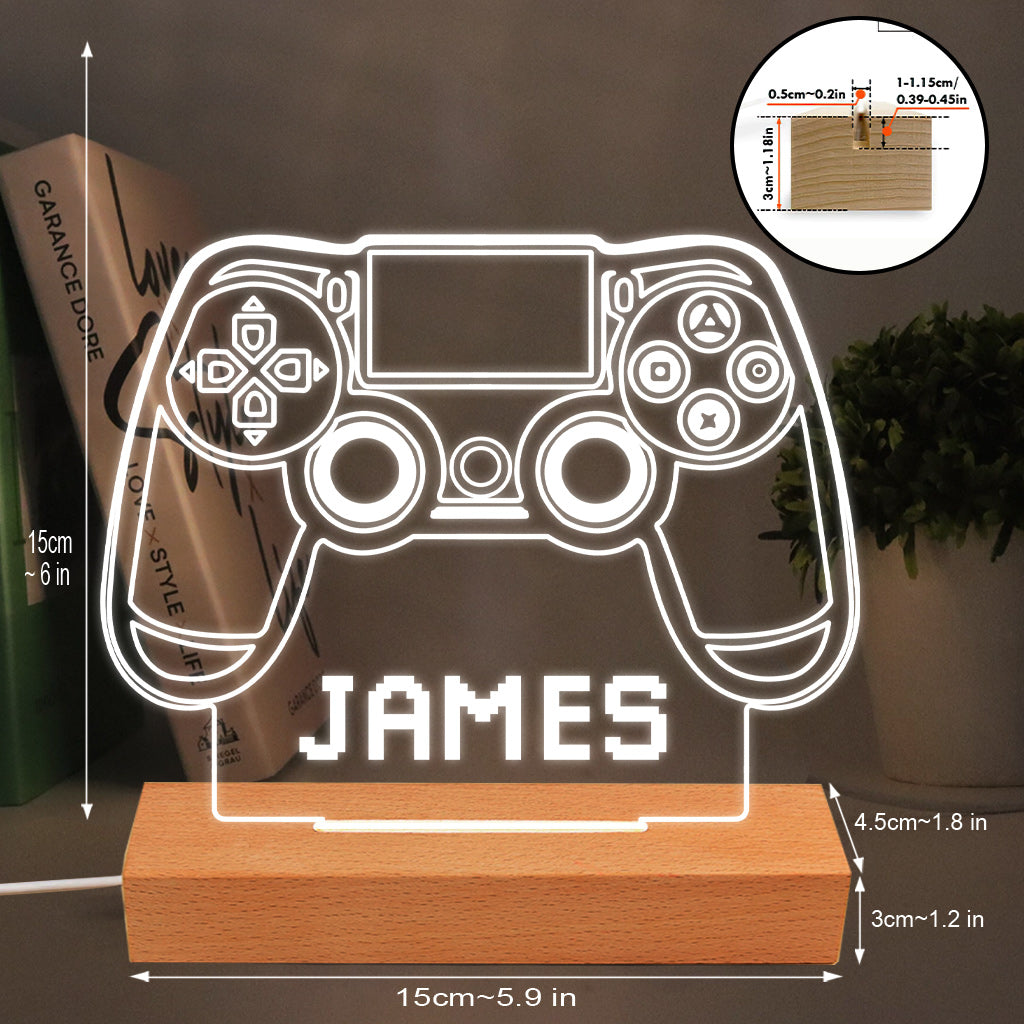 Spielzimmer – Personalisierte, videospielförmige Leuchtplatte