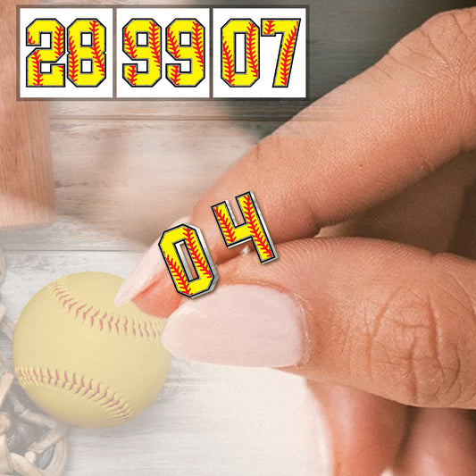 Softball Lovers Player's Number - Personalized Softball Stud Earrings