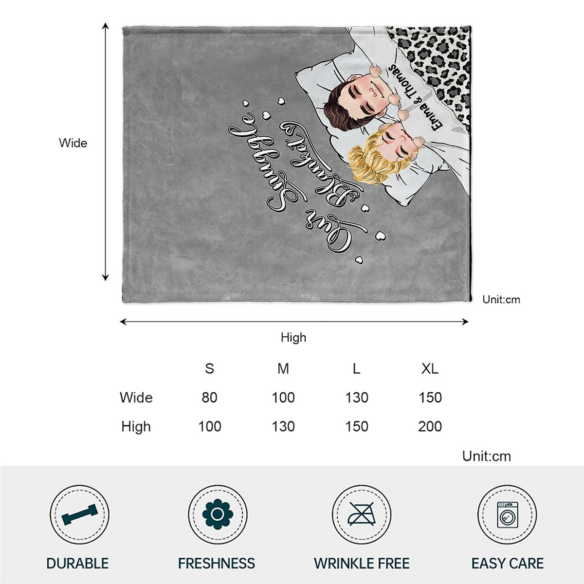 Unsere Kuscheldecke – Personalisierte Paardecke