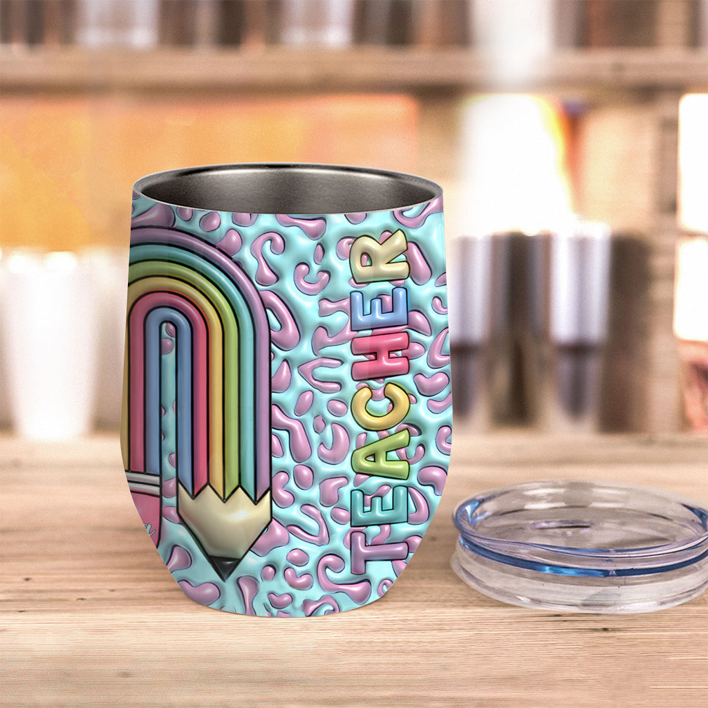 Lehrerleben – Personalisierter Weinbecher für Lehrer