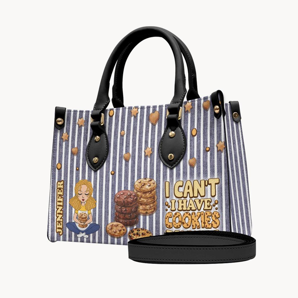 Ich kann nicht, ich muss Kekse backen – personalisierte Backhandtasche aus Leder