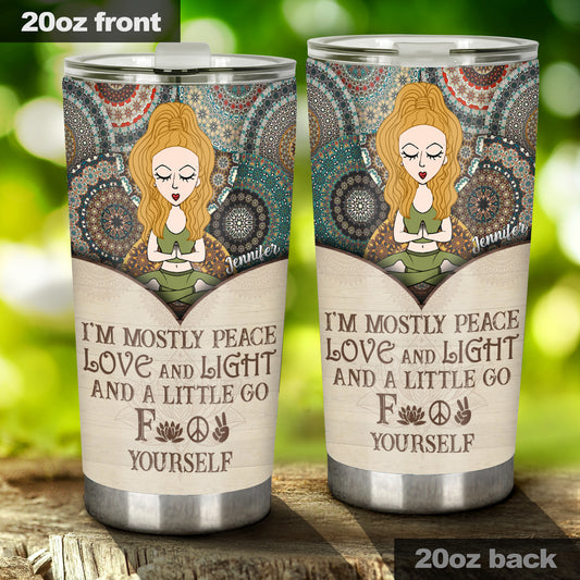 Ich bin größtenteils Frieden – personalisierter Yoga-Becher