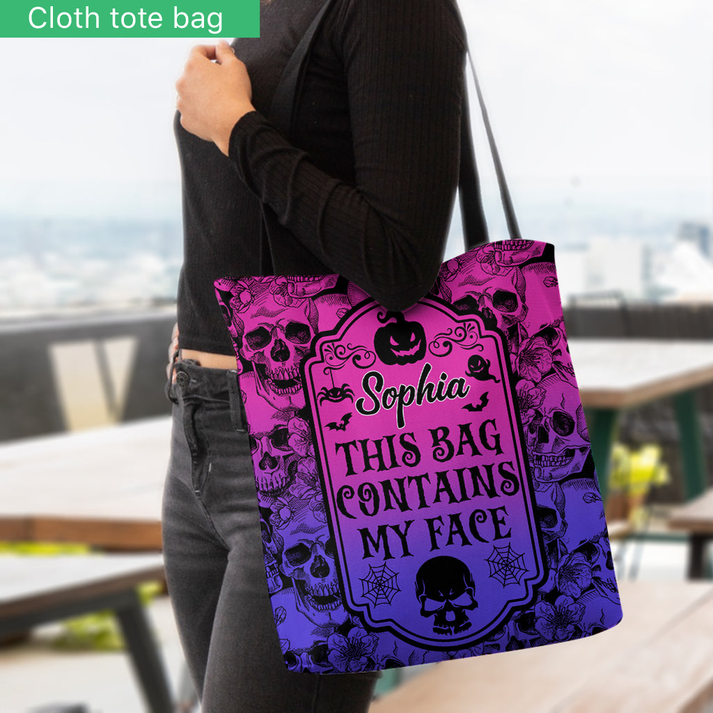 Diese Tasche enthält mein Gesicht – personalisierte Totenkopf-Tragetasche