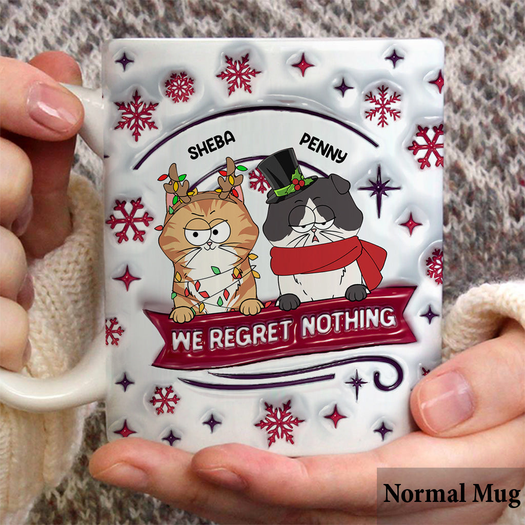 Lieber Weihnachtsmann, wir bereuen nichts – Personalisierte Katzentasse