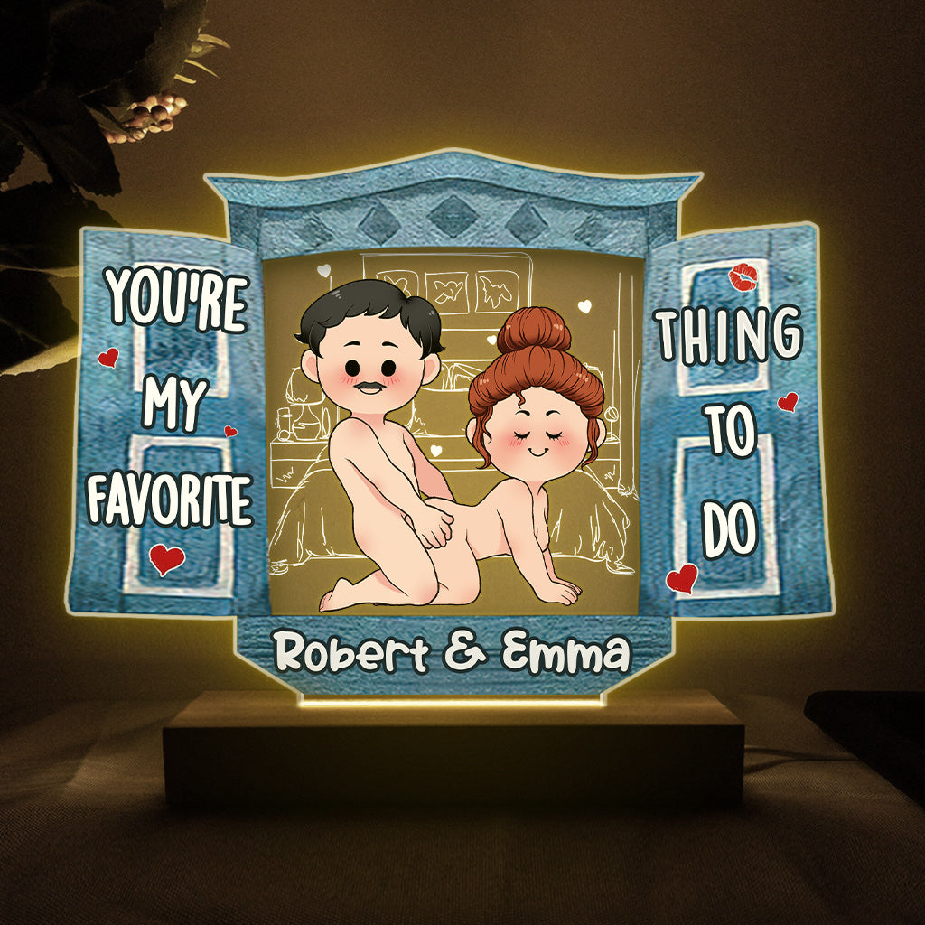 You’re My Favorite - Personalized Couple Shaped Plaque Light Base