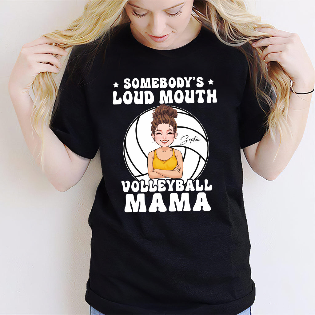 Lautstarke Volleyball-Mama – Personalisiertes Volleyball-T-Shirt und Hoodie