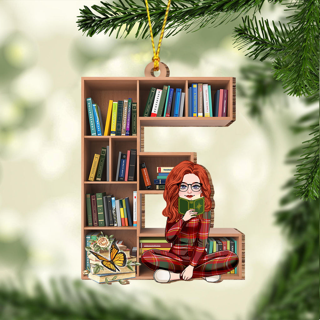 Bücherregal-Ornament mit Alphabet und Zahlen – personalisierter Buch-Ornament