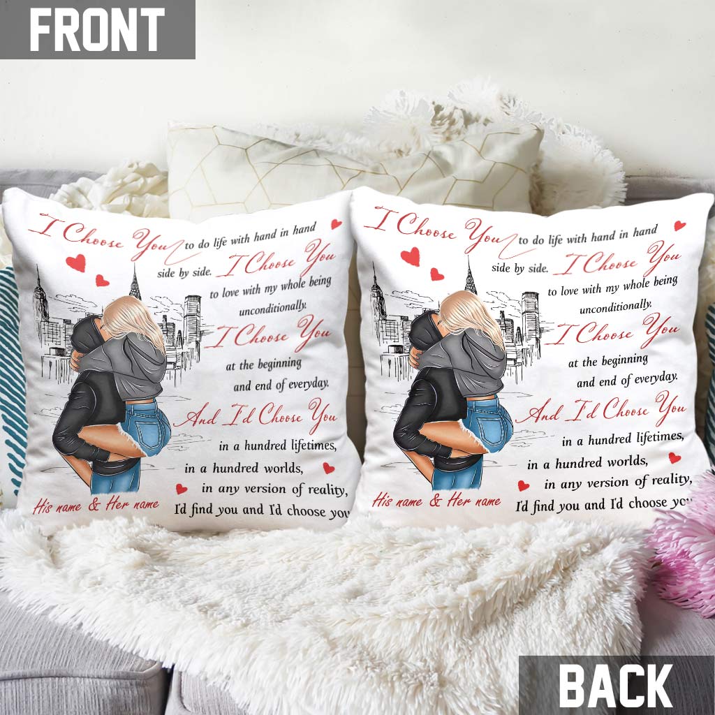 I Choose You - Personalized Couple Throw Pillow