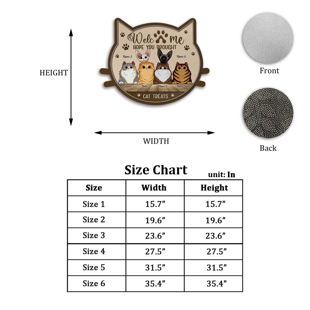 Hoffentlich hast du Leckerlis für die Katze mitgebracht – personalisierte Fußmatte