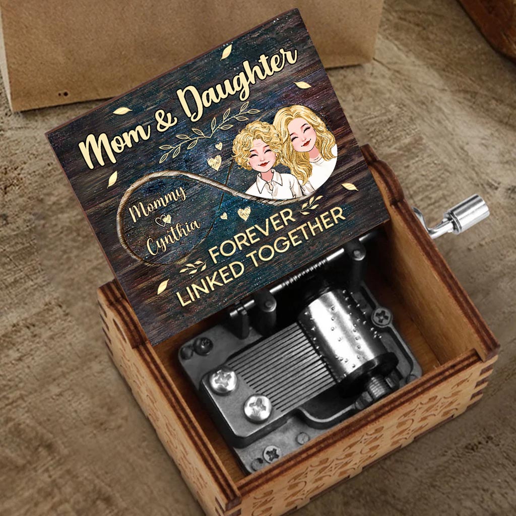 Side By Side - Gift for mom, grandma, daughter, son, granddaughter, grandson - Personalized Hand Crank Music Box