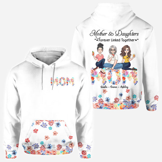 Für immer verbunden – Florales Muttertags-T-Shirt und Hoodie mit Allover-Motiv