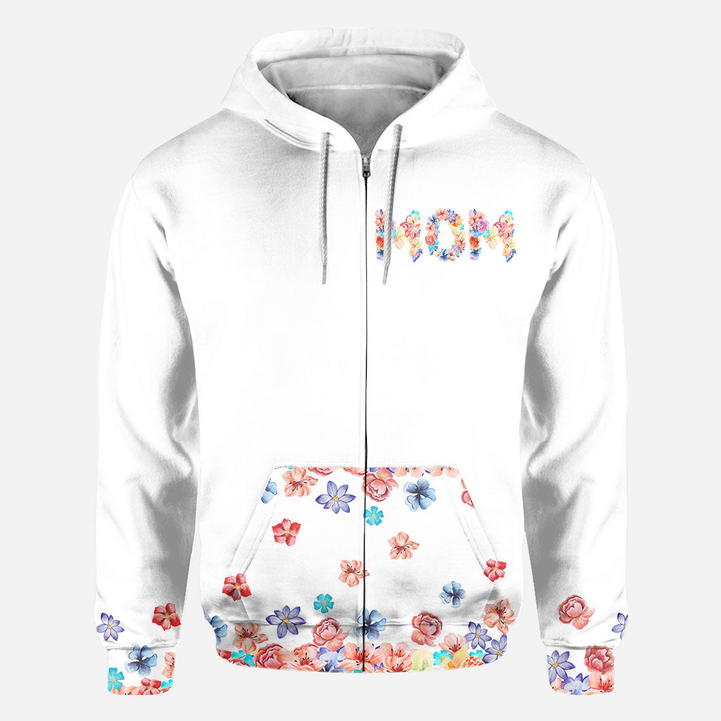 Forever Linked Together Floral Mom - Personalized Mother's Day Mother All Over T-shirt and Hoodie