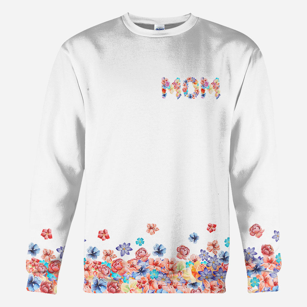 Forever Linked Together Floral Mom - Personalized Mother's Day Mother All Over T-shirt and Hoodie