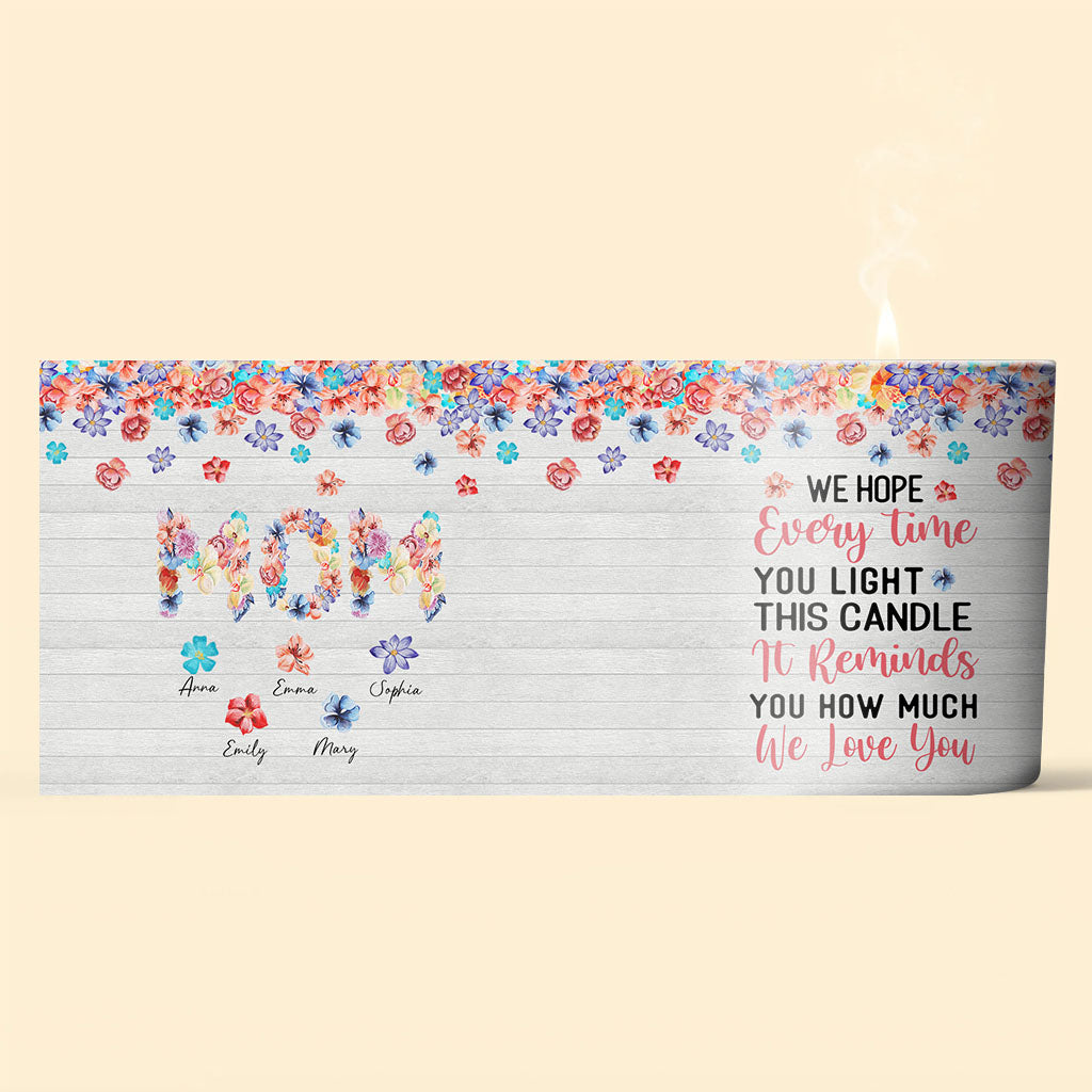 Wir lieben dich, Mama! – Personalisierte Muttertagskerze mit Holzdeckel