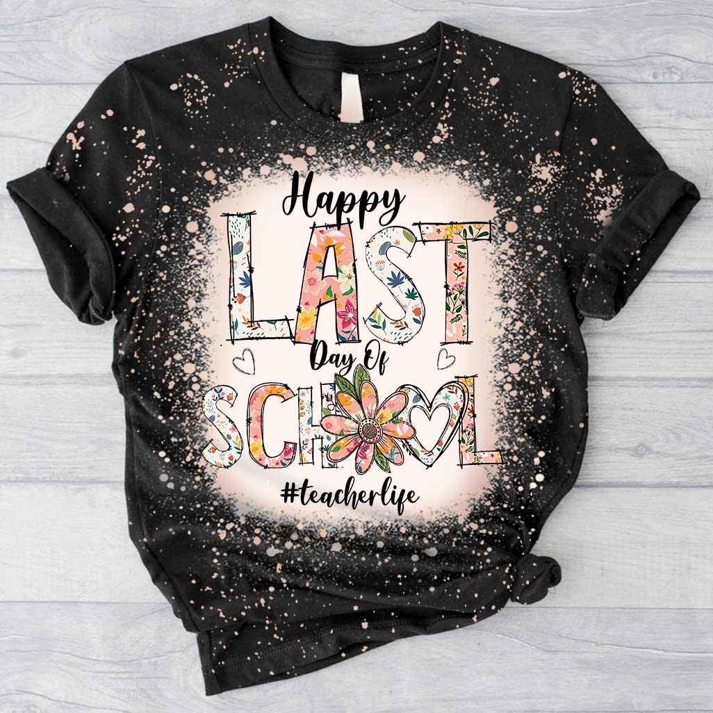 Schönen letzten Schultag – personalisierte, handgefertigte, gebleichte Lehrer-Shirts
