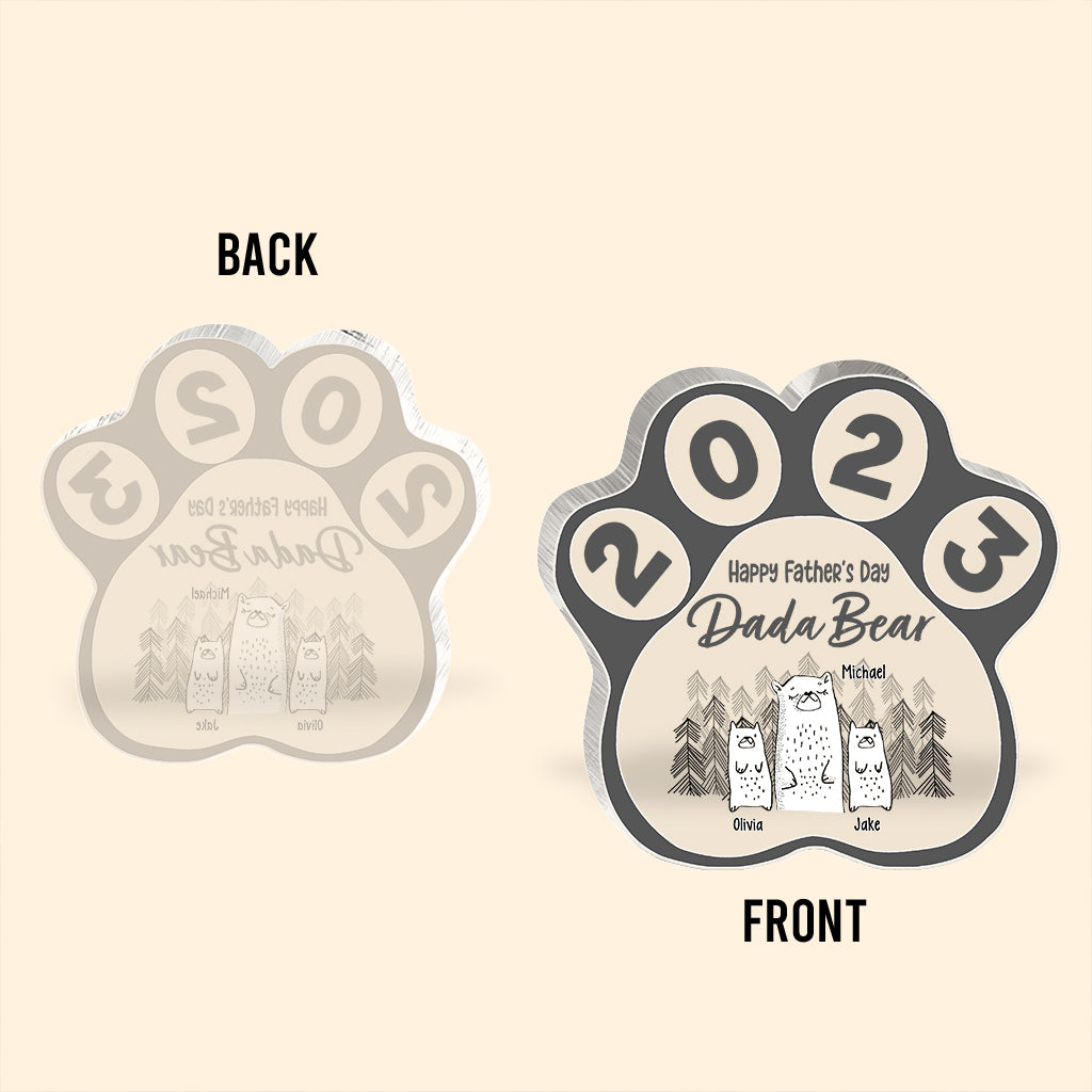 Alles Gute zum Vatertag, Papa Bär – Personalisierte Acrylplakette in individueller Form für Väter