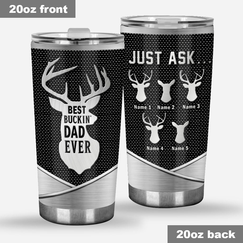 Metallmusterdruck „Bester Jagd-Papa aller Zeiten“ – Personalisierter Jagdbecher