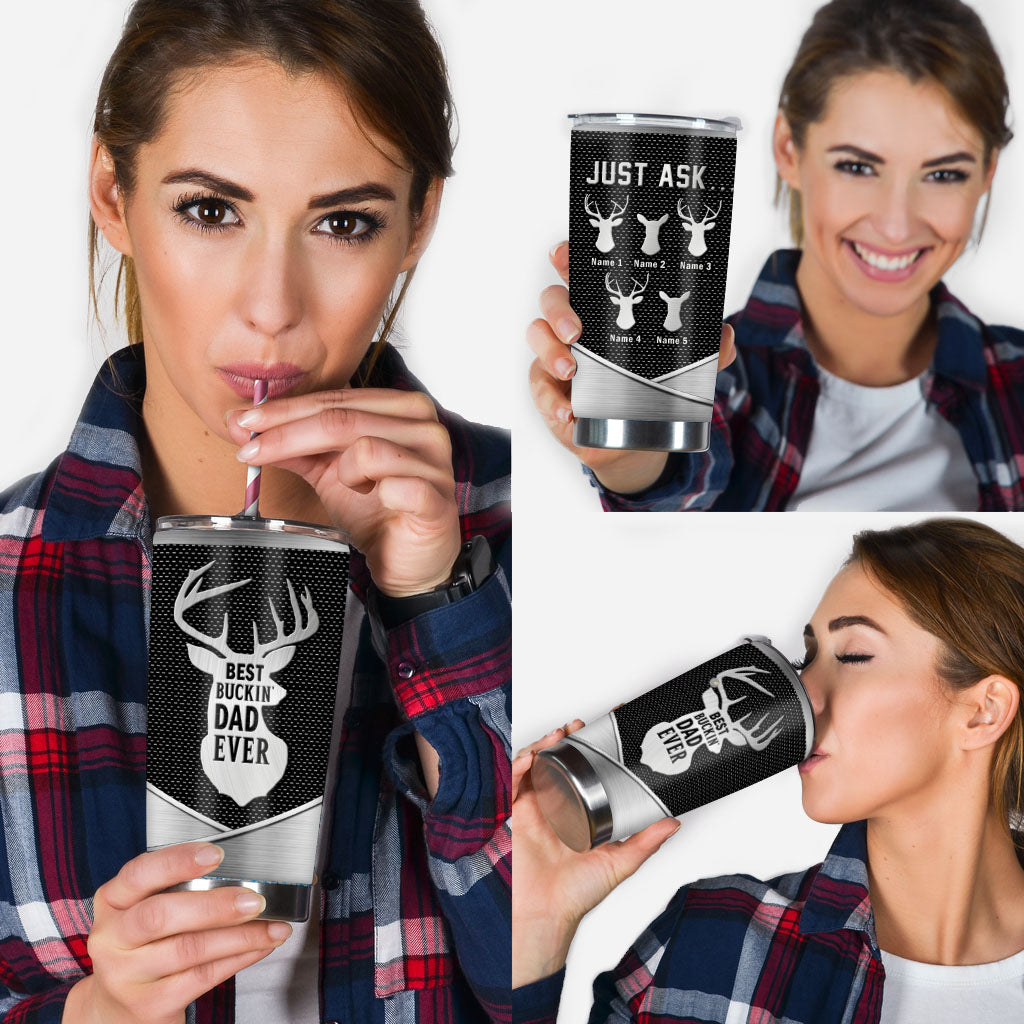 Metallmusterdruck „Bester Jagd-Papa aller Zeiten“ – Personalisierter Jagdbecher