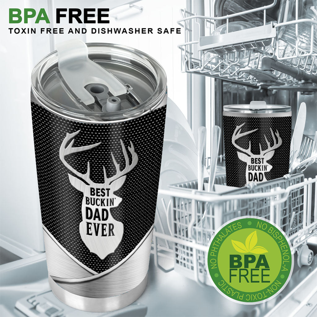 Metallmusterdruck „Bester Jagd-Papa aller Zeiten“ – Personalisierter Jagdbecher