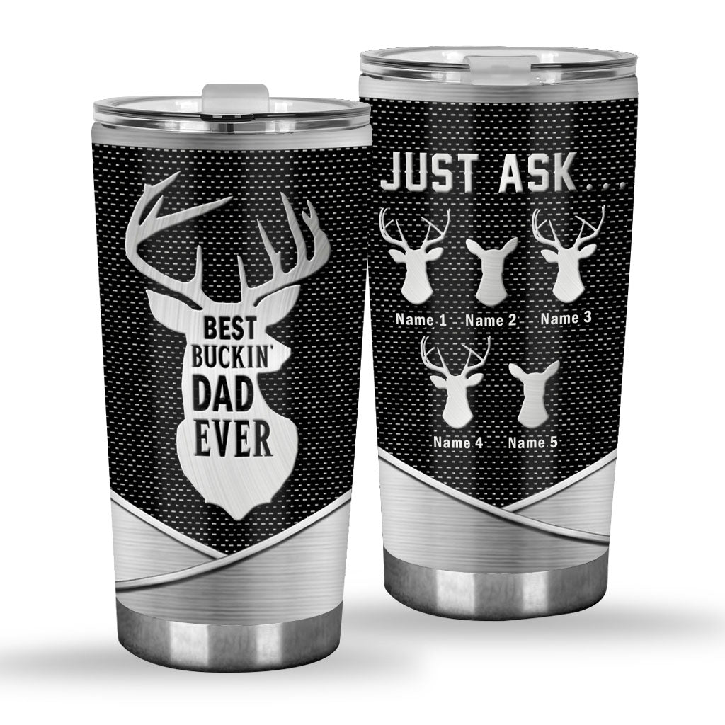 Metallmusterdruck „Bester Jagd-Papa aller Zeiten“ – Personalisierter Jagdbecher